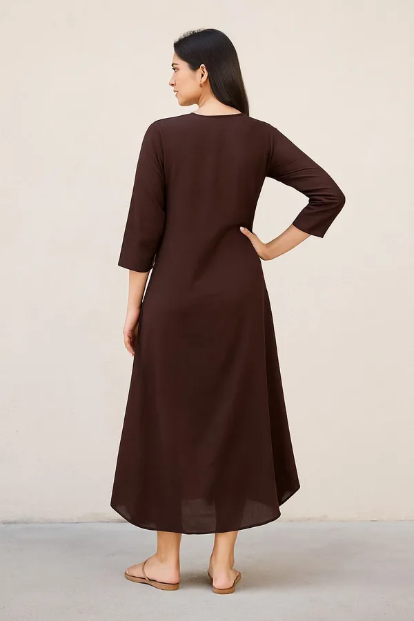 Brown_Cotton_Premium_&_Elegant_Kurta_For_Women