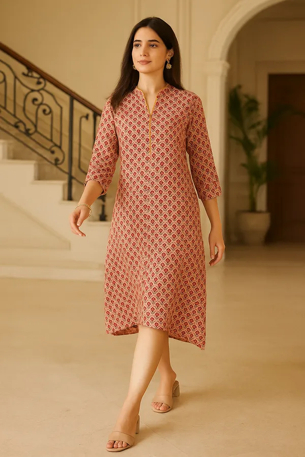 Peach_Rayon_Premium_&_Elegant_Kurta_For_Women