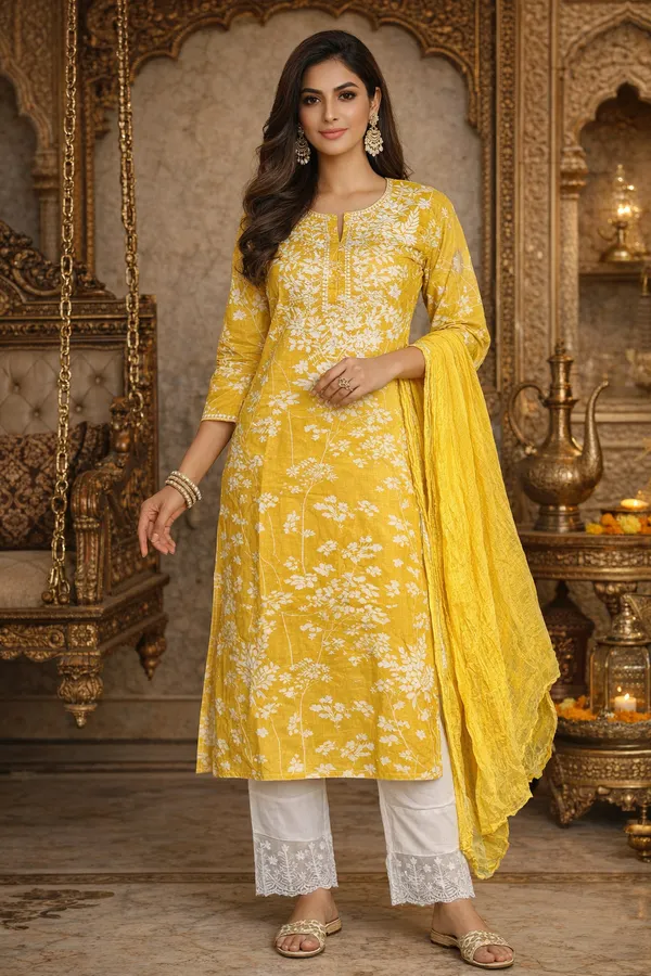Pramil_Women_Cotton_Chikankari_Kurta_Set_with_Dupatta_|_Floral_Embroidered_Straight_Kurta,_Regular_Fit_Ethnic_Wear