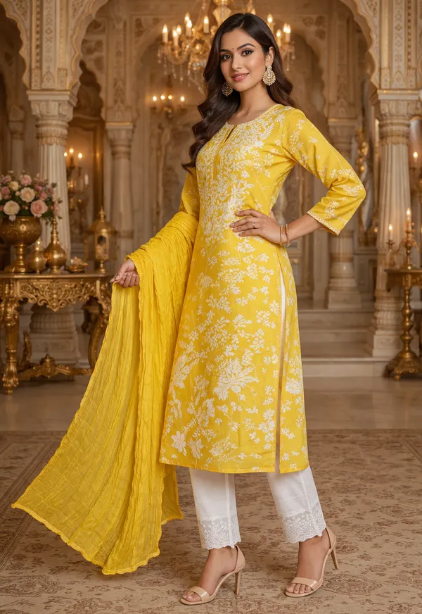 Pramil_Women_Cotton_Chikankari_Kurta_Set_with_Dupatta_|_Floral_Embroidered_Straight_Kurta,_Regular_Fit_Ethnic_Wear