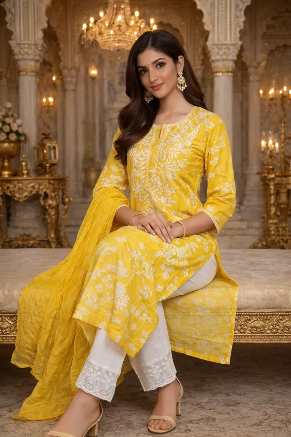 Pramil_Women_Cotton_Chikankari_Kurta_Set_with_Dupatta_|_Floral_Embroidered_Straight_Kurta,_Regular_Fit_Ethnic_Wear