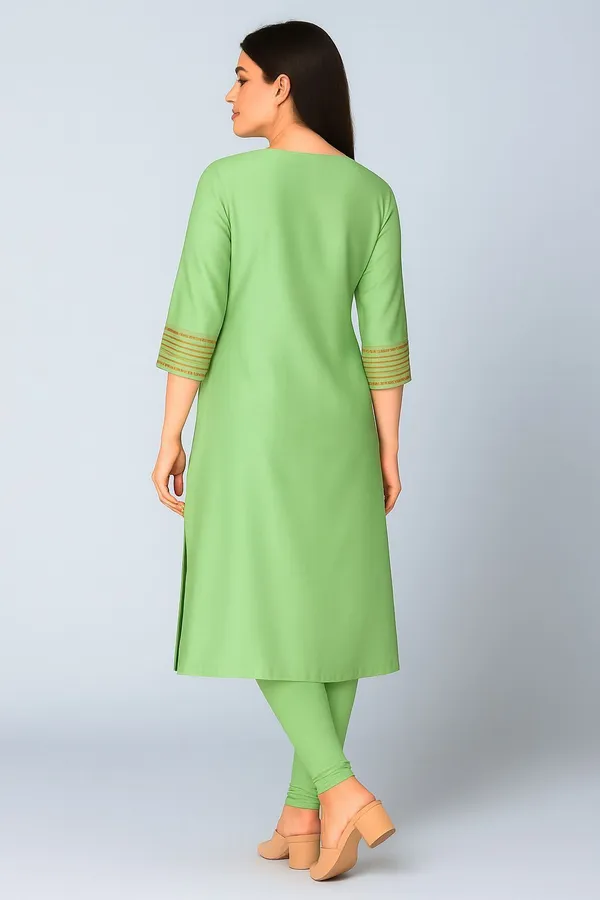 Light_Green_Chanderi_Premium_&_Elegant_Kurta_For_Women