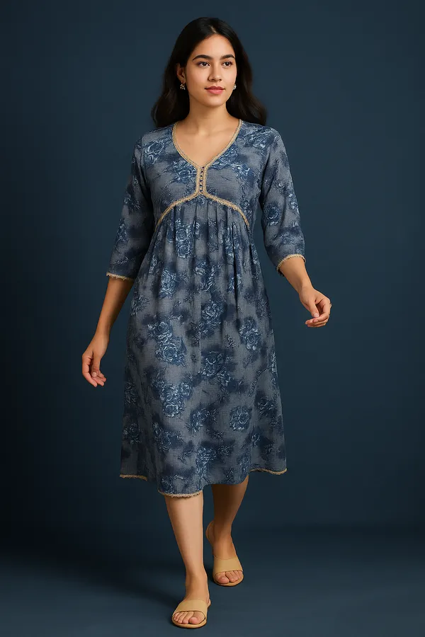 Indigo_Blue_Rayon_Premium_&_Elegant_Kurta_For_Women