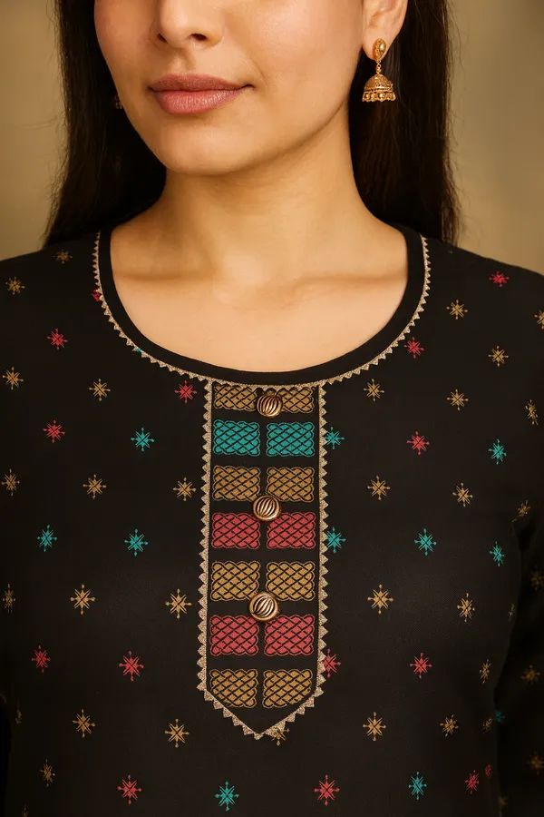 Creation_Rayon_Black_Straight_Kurti