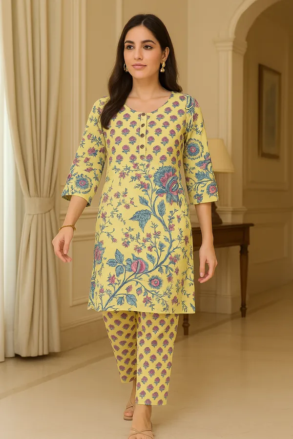 Light_Pastel_Yellow_Cotton_Premium_&_Elegant_Co-Ord_Set_For_Women