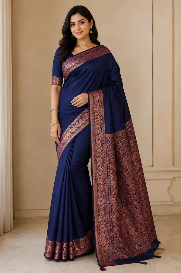 Navy_Blue_Copper_Elegance_Saree