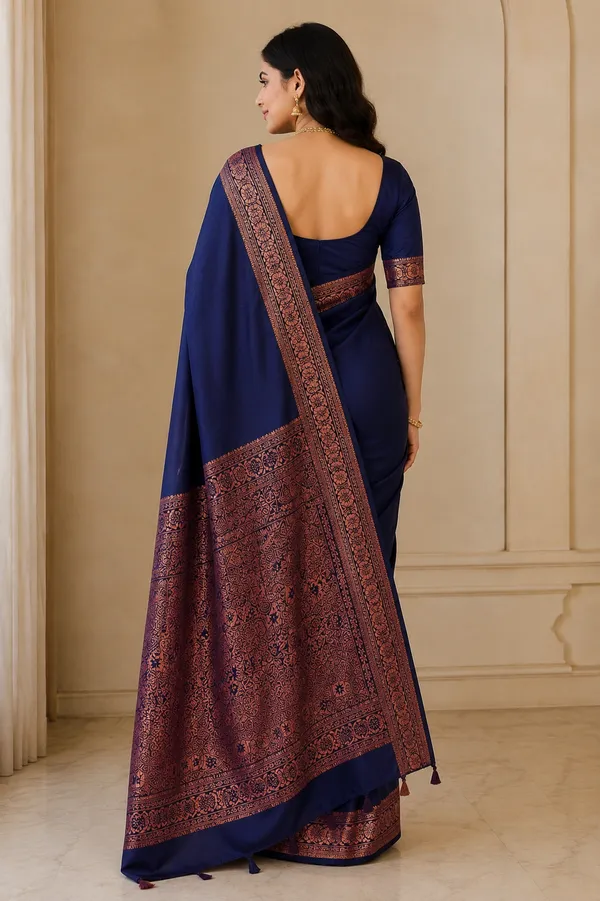 Navy_Blue_Copper_Elegance_Saree
