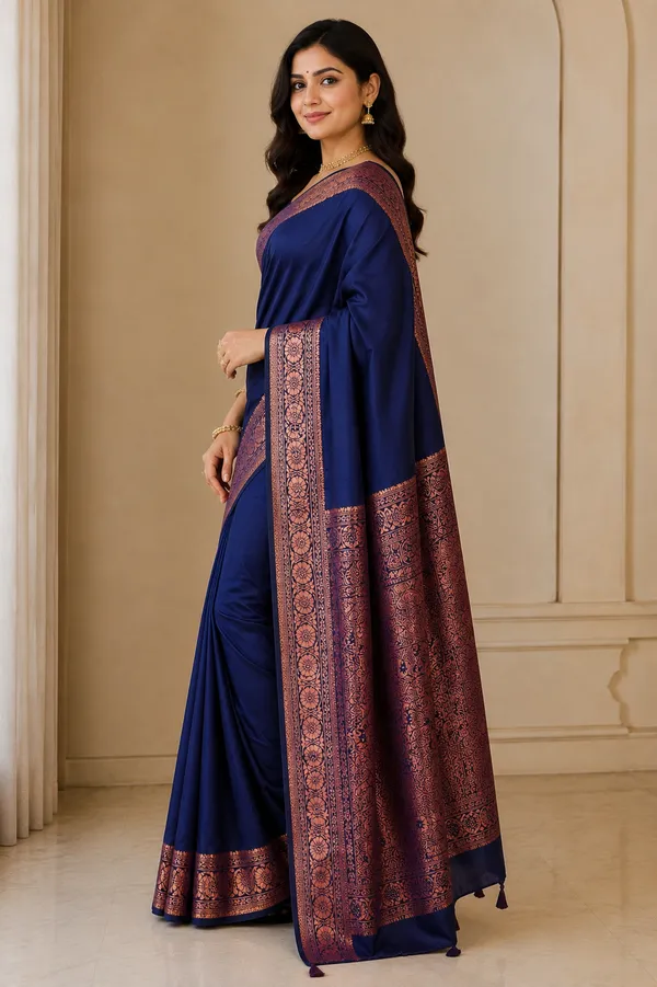 Navy_Blue_Copper_Elegance_Saree