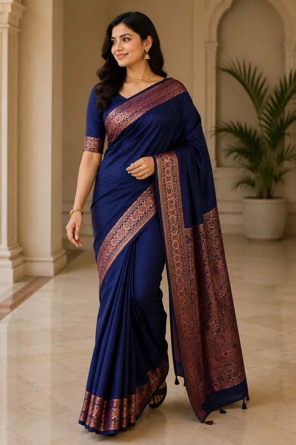 Navy_Blue_Copper_Elegance_Saree