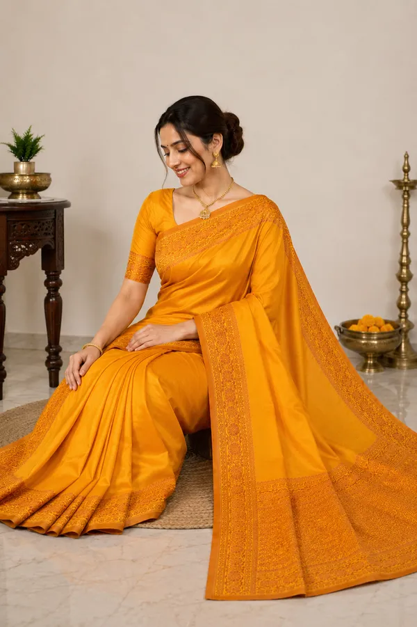 Mustard_Yellow_Silk_Saree_with_Intricate_Golden_Zari_Border