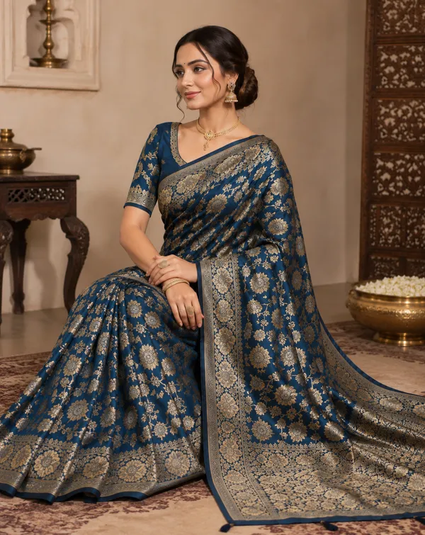 Royal_Blue_Banarasi_Silk_Saree_with_Intricate_Golden_Floral_Zari_Work_&_Rich_Traditional_Border