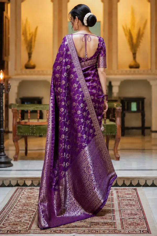 Royal_Purple_Banarasi_Silk_Saree_with_Intricate_Golden_Floral_Zari_Motifs_&_Traditional_Woven_Border