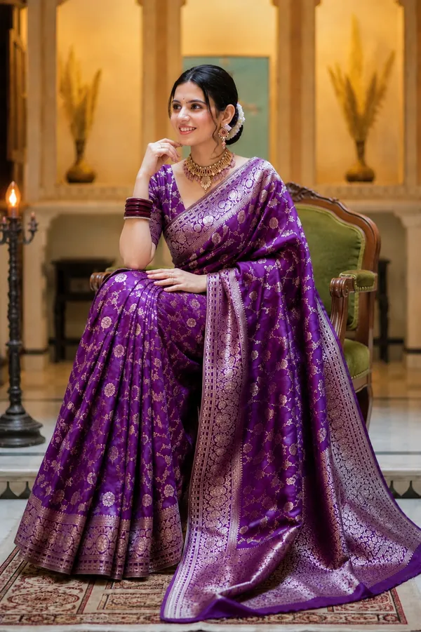 Royal_Purple_Banarasi_Silk_Saree_with_Intricate_Golden_Floral_Zari_Motifs_&_Traditional_Woven_Border
