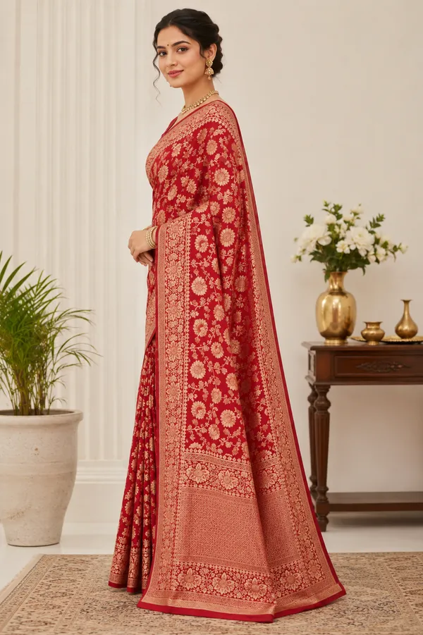 Elegant_Red_Banarasi_Silk_Saree_with_Intricate_Golden_Floral_Zari_Motifs_&_Rich_Traditional_Border