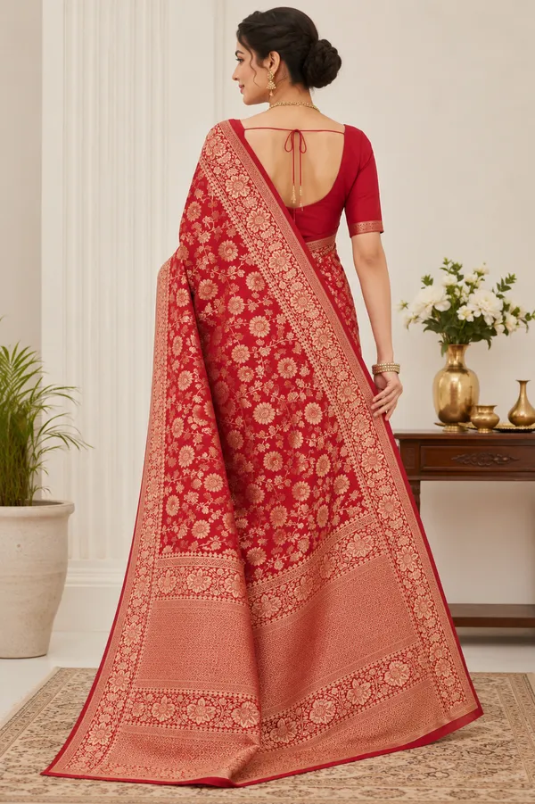 Elegant_Red_Banarasi_Silk_Saree_with_Intricate_Golden_Floral_Zari_Motifs_&_Rich_Traditional_Border