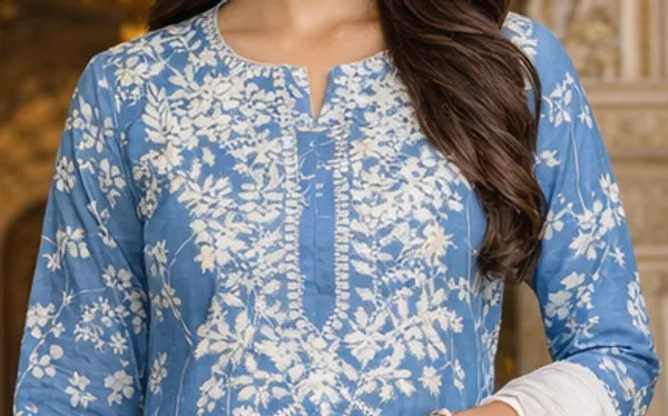 Pramil_Women_Cotton_Chikankari_Floral_Embroidered_Straight_Kurta_|_Regular_Fit_Ethnic_Wear_Indian_Traditional_Suit_Kurta_Set_with_Dupatta_|_Blue_Indian_Ethnic_Casual_Wear