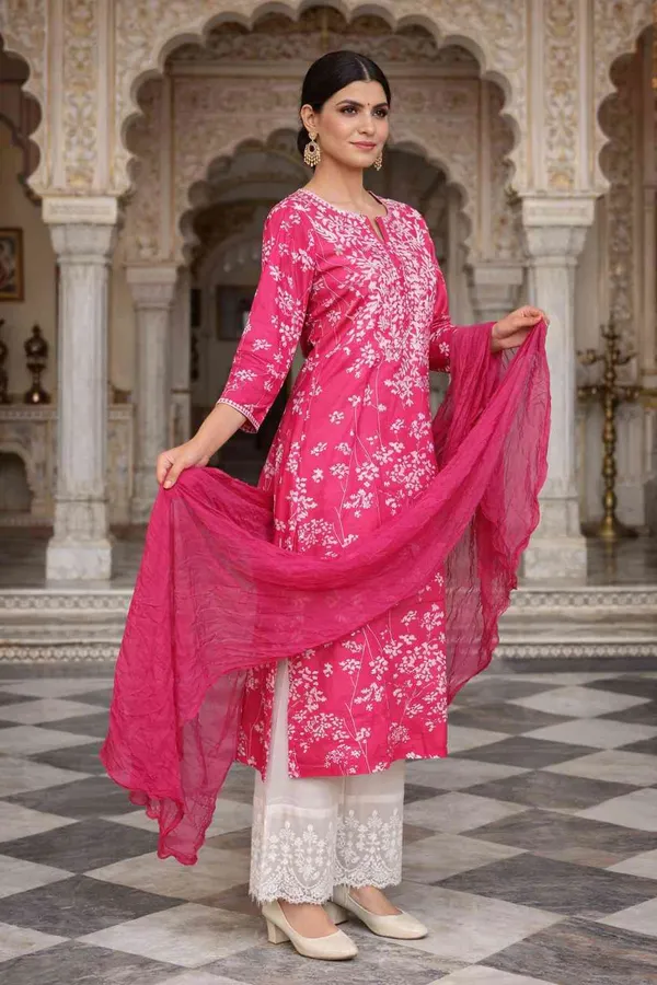 Pramil_Women_Cotton_Chikankari_Floral_Embroidered_Straight_Kurta_|_Regular_Fit_Ethnic_Wear_Indian_Traditional_Suit_Kurta_Set_with_Dupatta_|_Pink_Indian_Ethnic_Casual_Wear