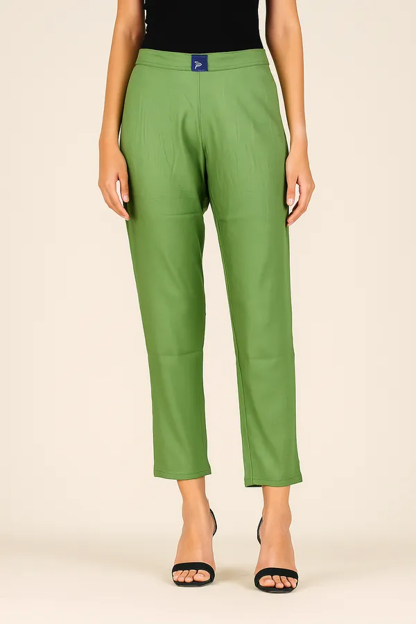 Rayon_Solid_Green_Straight_Fit_Women’s_Pants