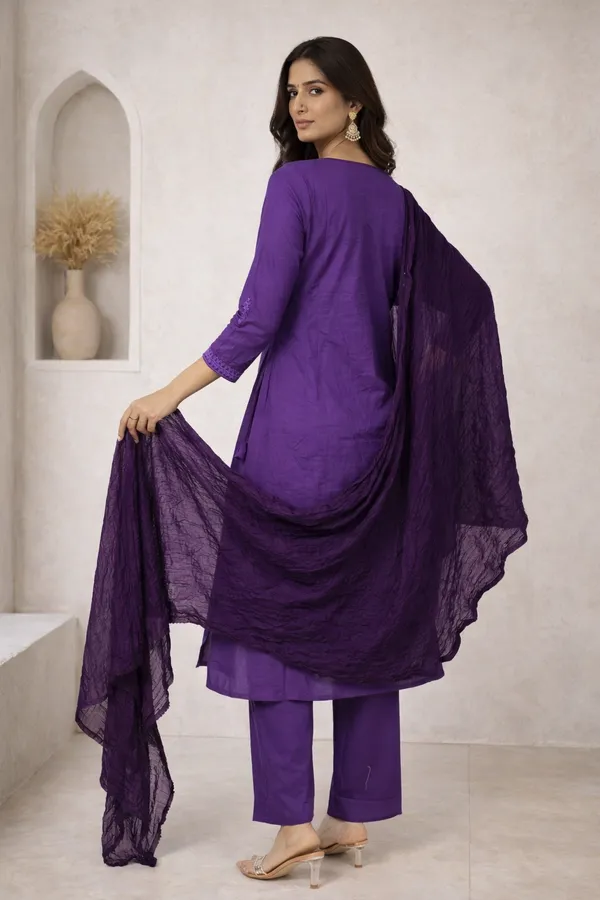 Royal_Purple_Embroidered_Cotton_Kurta_Pant_Set_with_Matching_Dupatta