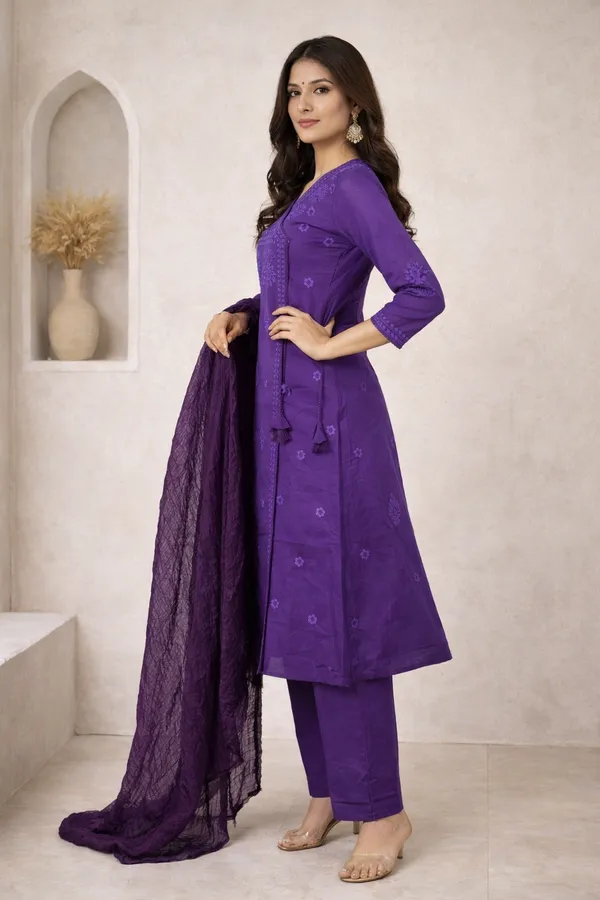 Royal_Purple_Embroidered_Cotton_Kurta_Pant_Set_with_Matching_Dupatta