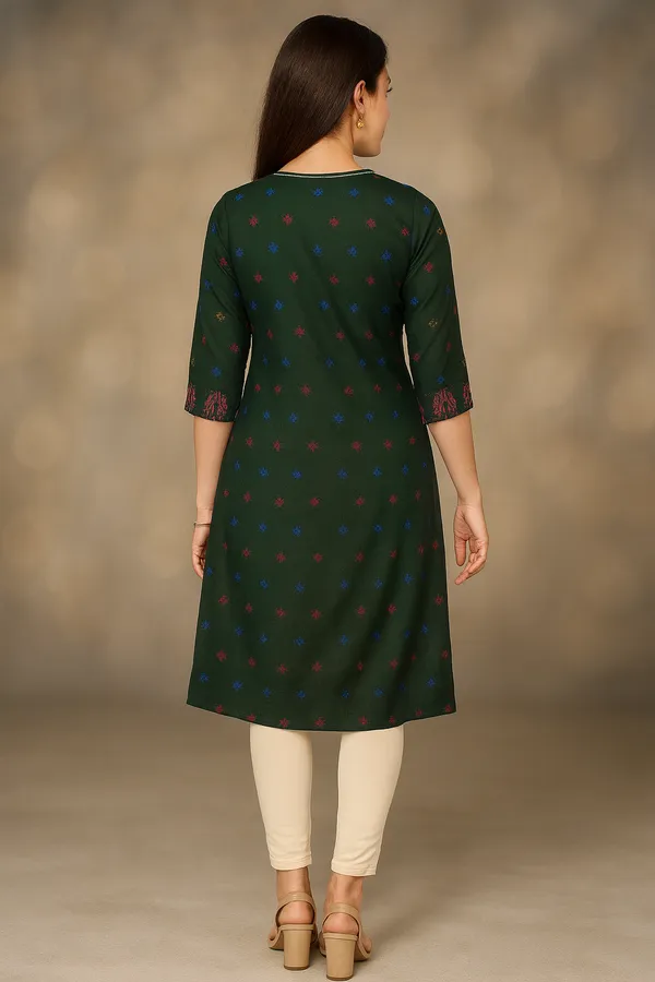 Creation_Rayon_Green_Mystic_Motif_Kurti