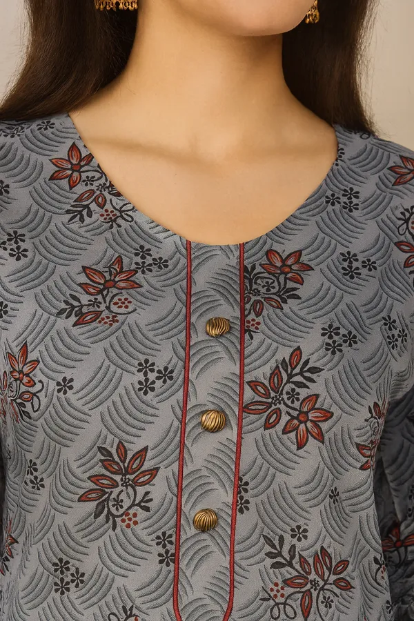 Creation_Dusty_Blue_Printed_Rayon_Kurti