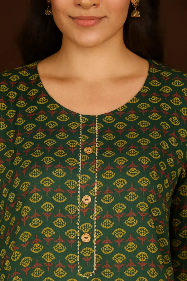 Creation_Rayon_Green_Heritage_Printed_Kurti