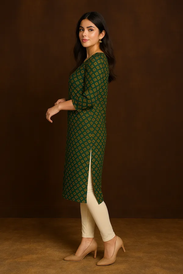 Creation_Rayon_Green_Heritage_Printed_Kurti