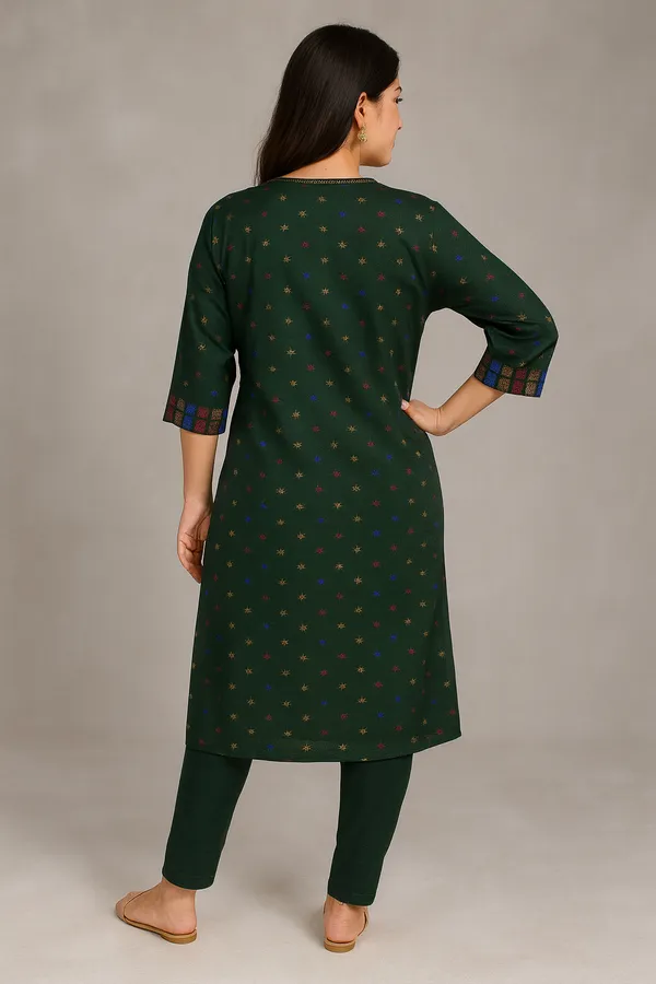 Creation_Rayon_Green_Mystic_Motif_Kurti