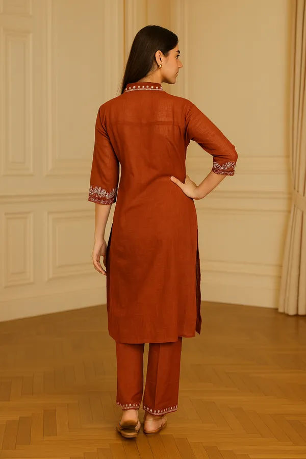 Brown_Khadi_Premium_&_Elegant_Co-Ord_Set_For_Women