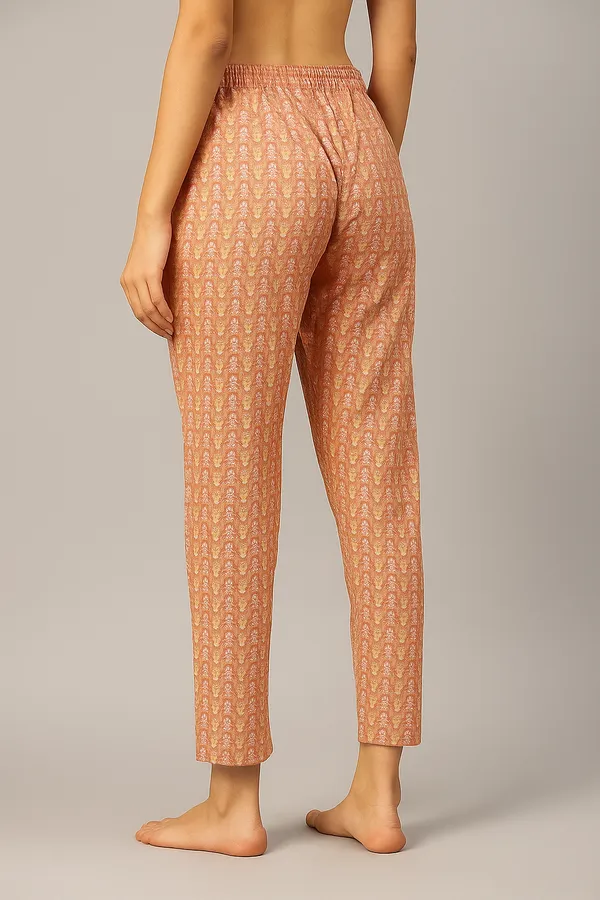 Peach_Ethnic_Printed_Straight_Fit_Cotton_Pants