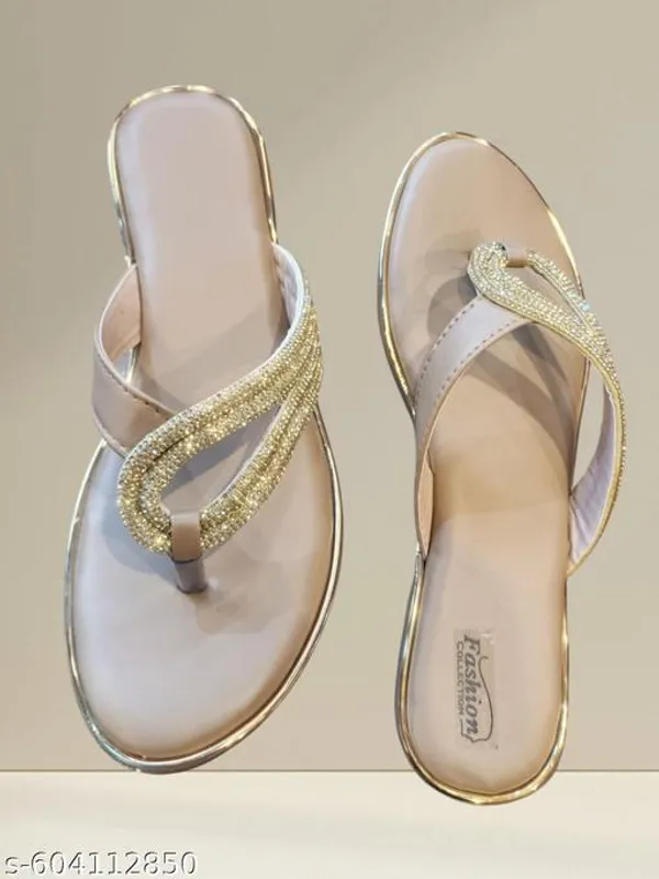 Cream_Synthetic_Premium_&_Elegant_Flat_For_Women