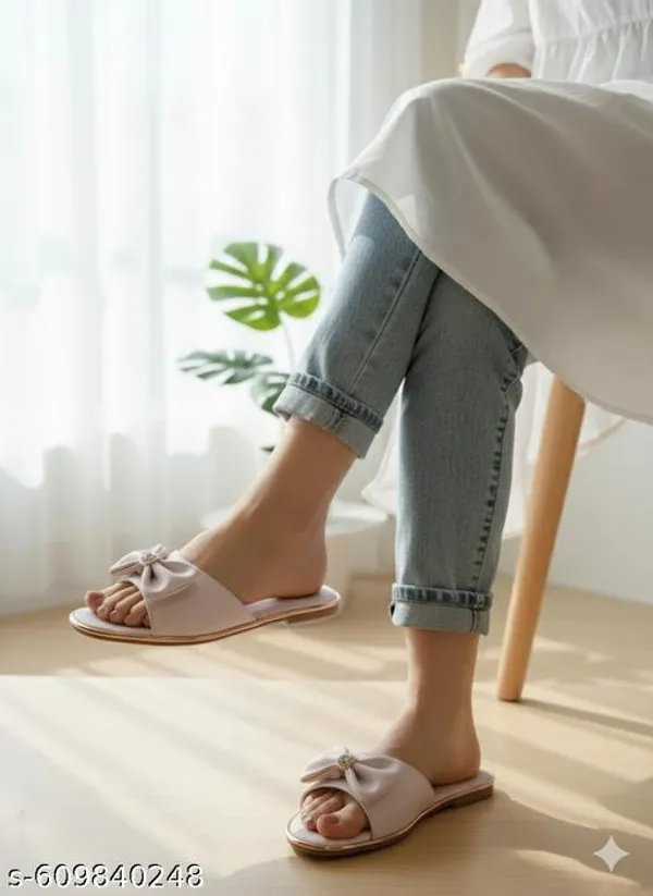 Baby_Pink_Rubber_Premium_&_Elegant_Flat_For_Women