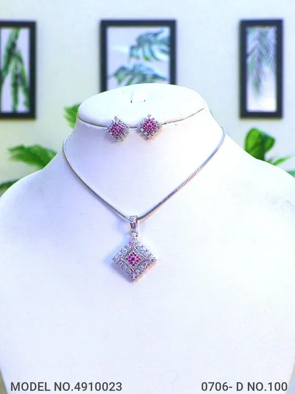 Silver_Plating_Ruby_Stone_Traditional_Cz_Pendant_For_Women