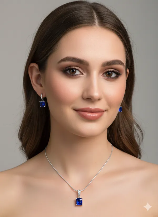 Silver_Plating_Blue_Stone_Traditional_Cz_Pendant_For_Women