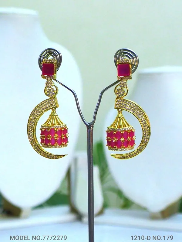 Ruby_Stone_Golden_Plating_Traditional_Cz_Earrings_For_Women