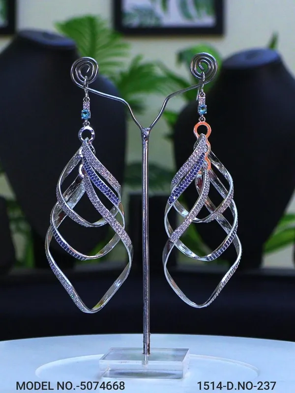 Aqua_Stone_Silver_Plating_Traditional_Cz_Earrings_For_Women