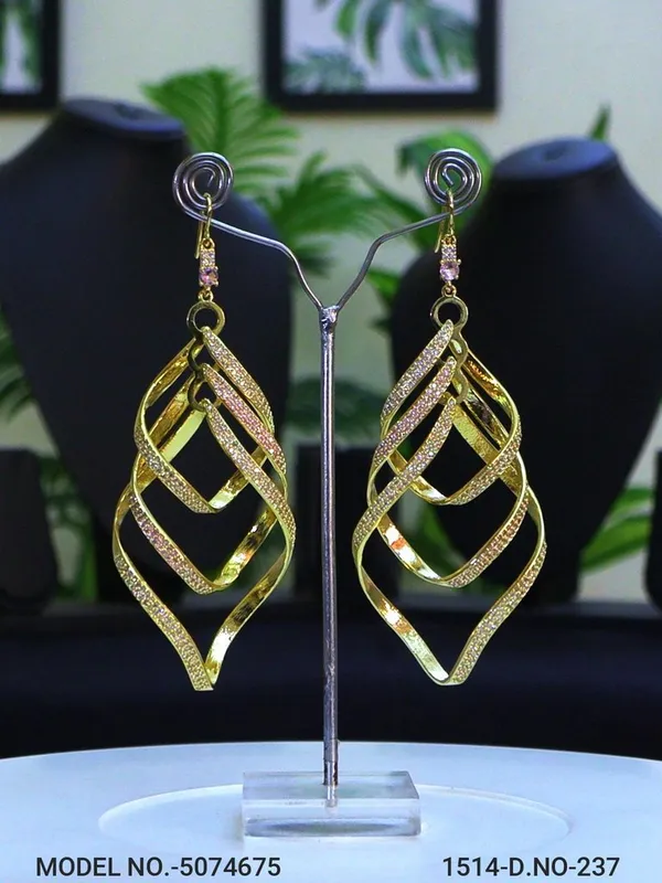 Pink_Stone_Golden_Plating_Traditional_Cz_Earrings_For_Women