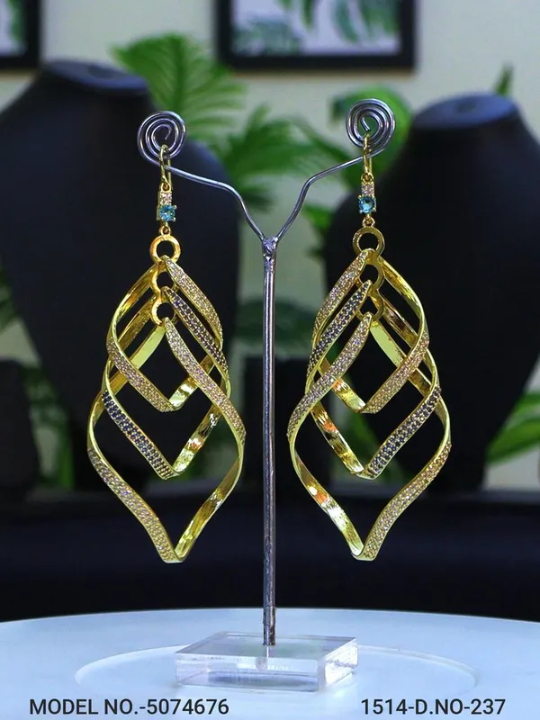 Aqua_Stone_Golden_Plating_Traditional_Cz_Earrings_For_Women