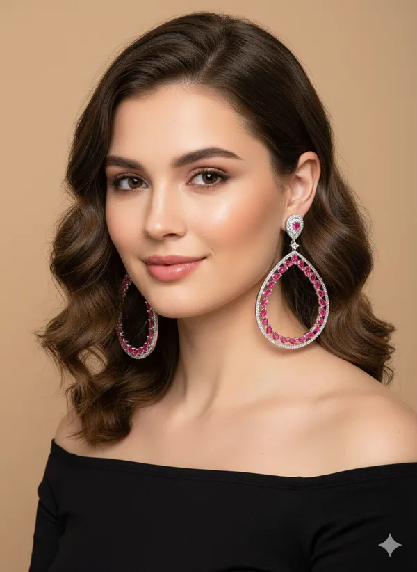 Red_Stone_Silver_Plating_Traditional_Cz_Earrings_For_Women