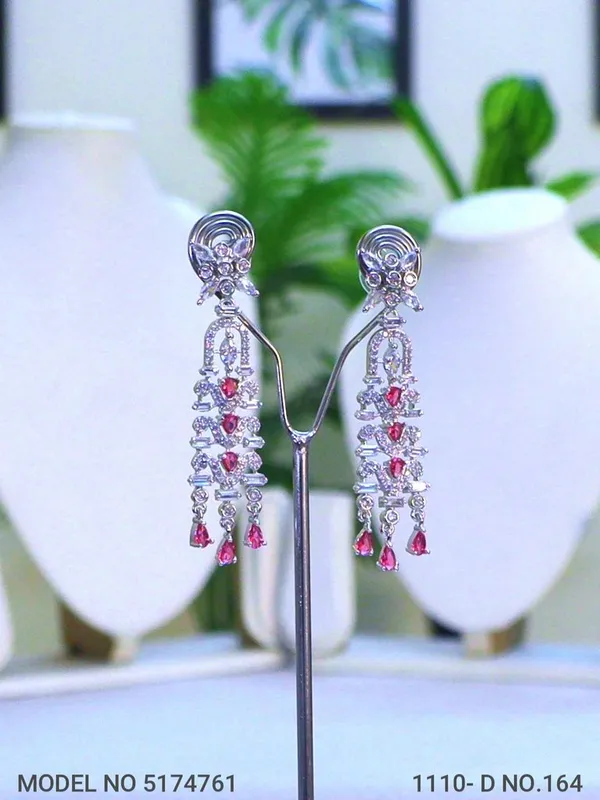 Red_Stone_Silver_Plating_Traditional_Cz_Earrings_For_Women