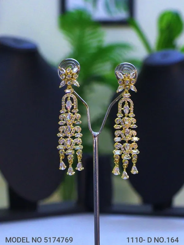 White_Stone_Golden_Plating_Traditional_Cz_Earrings_For_Women