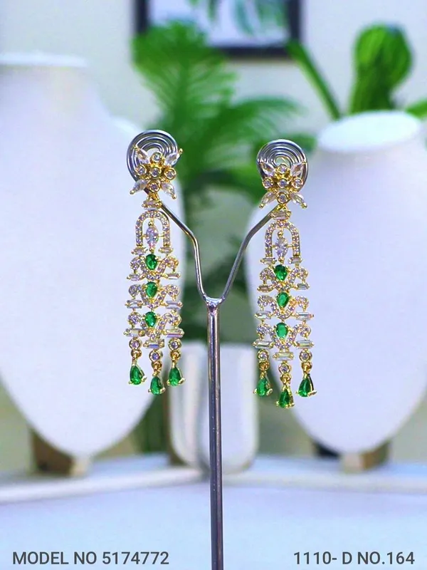 Green_Stone_Golden_Plating_Traditional_Cz_Earrings_For_Women