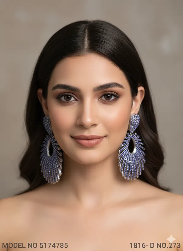 Blue_Stone_Silver_Plating_Traditional_Cz_Earrings_For_Women