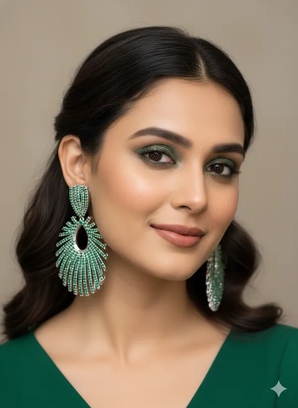 Emerald_Stone_Silver_Plating_Traditional_Cz_Earrings_For_Women