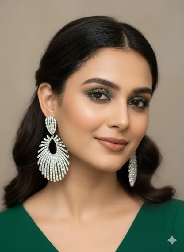 White_Stone_Two_Tone_Platingtraditional_Cz_Earrings_For_Women