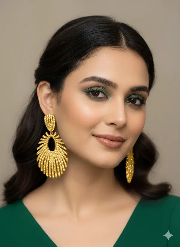 White_Stone_Golden_Plating_Traditional_Cz_Earrings_For_Women