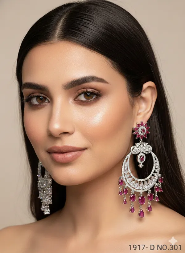 Red_Stone_Silver_Plating_Traditional_Cz_Earrings_For_Women