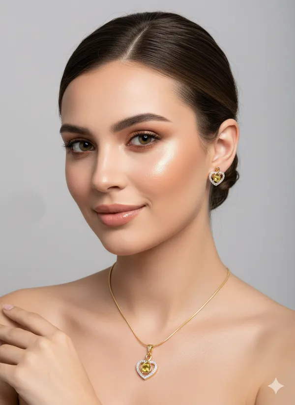 Yellow_Traditional_Cz_Pendant_For_Women