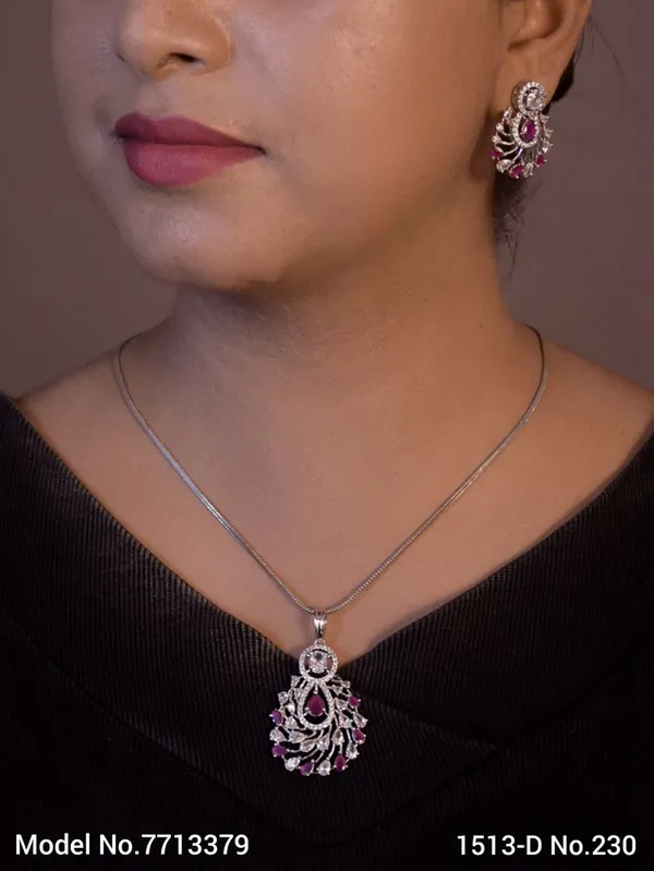 Silver_Plating_Ruby_Stone_Traditional_Cz_Pendant_For_Women